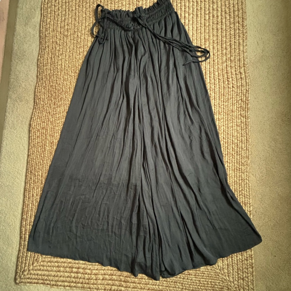 Light blue double layer long skirt